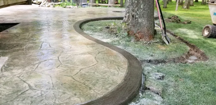 Beautiful Stamped Concrete Patio With Decorative Edge