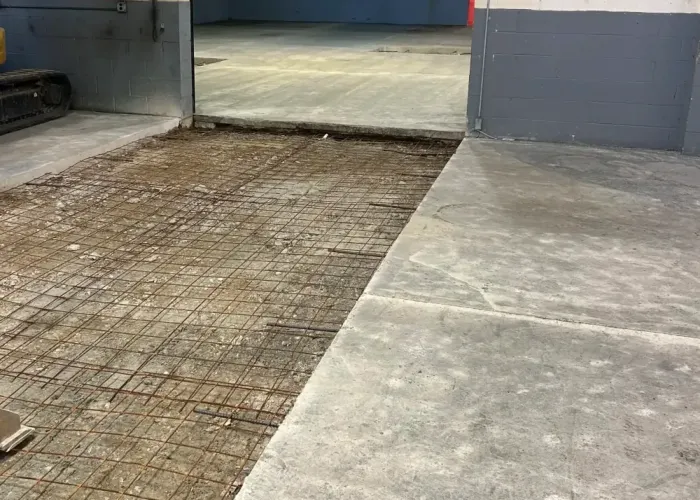 a commercial floor being repaired